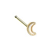 Golden & Rose Gold Illuminating Moon Shape L-Shape & Stud Nose Ring-WildKlass Jewelry