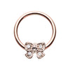 Rose Gold & Silver Ribbon Bow Tie Steel Captive Bead Ring-WildKlass Jewelry