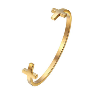 Mister Double Cross Cuff Bracelet-WildKlass Jewelry
