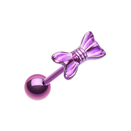 Colorline Ribbon Bow Tie Barbell Tongue Ring-WildKlass Jewelry