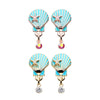 Gold, Rose Gold Ariel's Seashell Star Ear Stud Earrings-WildKlass Jewelry