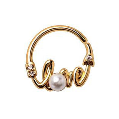 WildKlass Gold Plated Jeweled Love Annealed Seamless Ring-WildKlass Jewelry