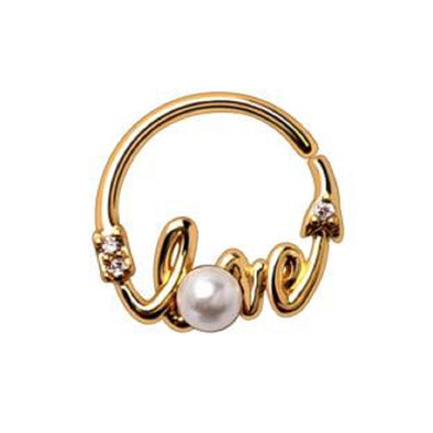 WildKlass Gold Plated Jeweled Love Annealed Seamless Ring-WildKlass Jewelry