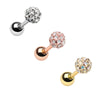 Golden, Rose Gold, Siver Full Dome Pave Cartilage Tragus Earring-WildKlass Jewelry