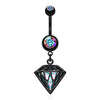Urban Iridescent Diamond 316L Surgical Steel Belly Button Ring-WildKlass Jewelry