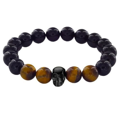 Mister Annum Plus Bead Bracelet - Onyx & Tiger-WildKlass Jewelry