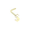 Golden & Rose Gold & Silver Dollar Money Sign L-Shape Nose Ring-WildKlass Jewelry