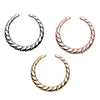 Gold & Silver & Rose Gold Rope Textured Septum Retainer Ring-WildKlass Jewelry