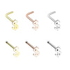 Golden & Rose Gold & Silver Dollar Money Sign L-Shape Nose Ring-WildKlass Jewelry