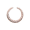 Gold & Silver & Rose Gold Rope Textured Septum Retainer Ring-WildKlass Jewelry