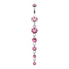 Silver & Golden & Rose Gold Crystalline Droplets Fall Belly Button Ring-WildKlass Jewelry