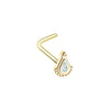 Gold, Rose Gold, Silver Bollywood Glitter L-Shape & Stud Nose Ring-WildKlass Jewelry