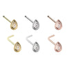 Golden & Silver & Rose Gold Classic Ornate Teardrop L-Shape Nose Ring-WildKlass Jewelry