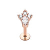 Silver, Rose Gold Classy Victorian CZ Top Steel Labret-WildKlass Jewelry