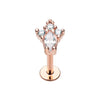 Silver, Rose Gold Classy Victorian CZ Top Steel Labret-WildKlass Jewelry