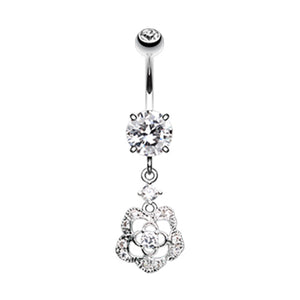 Alluring Rose Belly Button Ring-WildKlass Jewelry