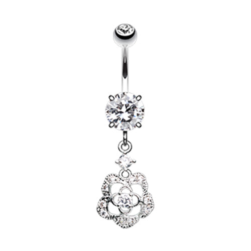 Alluring Rose Belly Button Ring-WildKlass Jewelry