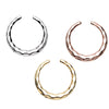 Gold & Silver & Rose Gold Faceted Textured Septum Retainer Ring-WildKlass Jewelry