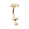 Black & Golden Just Kittying Around Belly Button Ring-WildKlass Jewelry