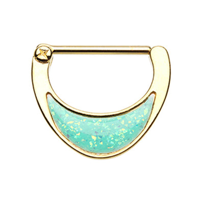 Gold & Rose Gold Opal Sparkle Inlay Nipple Clicker-WildKlass Jewelry
