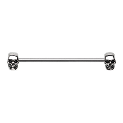 Skull industrial barbell discount