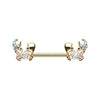 Gold, Rose Gold Posh Sea Crab Nipple Barbell Ring-WildKlass Jewelry