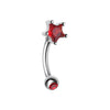 Golden & Silver Star Gem Prong Curved Barbell Eyebrow Ring-WildKlass Jewelry