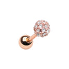 Golden, Rose Gold, Siver Full Dome Pave Cartilage Tragus Earring-WildKlass Jewelry