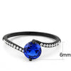 DA012 IP Black(Ion Plating) Stainless Steel Ring with Synthetic in London Blue-WildKlass Jewelry
