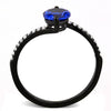 DA012 IP Black(Ion Plating) Stainless Steel Ring with Synthetic in London Blue-WildKlass Jewelry