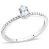 DA031 High polished (no plating) Stainless Steel Ring with Cubic in Clear-WildKlass Jewelry