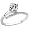 DA039 High polished (no plating) Stainless Steel Ring with AAA Grade CZ in Clear-WildKlass Jewelry