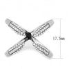 DA050 High polished (no plating) Stainless Steel Ring with AAA Grade CZ in Clear-WildKlass Jewelry