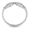 DA055 High polished (no plating) Stainless Steel Ring with AAA Grade CZ in Clear-WildKlass Jewelry