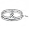 DA063 High polished (no plating) Stainless Steel Ring with AAA Grade CZ in Clear-WildKlass Jewelry