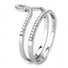 DA063 High polished (no plating) Stainless Steel Ring with AAA Grade CZ in Clear-WildKlass Jewelry