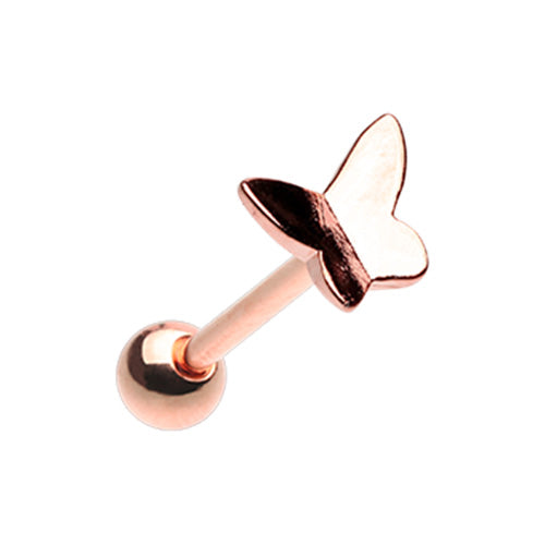 Rose Gold Dainty Flying Butterfly Barbell Tongue Ring-WildKlass Jewelry
