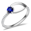 DA121 High polished (no plating) Stainless Steel Ring with AAA Grade CZ in London Blue-WildKlass Jewelry