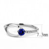 DA121 High polished (no plating) Stainless Steel Ring with AAA Grade CZ in London Blue-WildKlass Jewelry