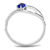 DA121 High polished (no plating) Stainless Steel Ring with AAA Grade CZ in London Blue-WildKlass Jewelry