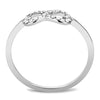 DA125 High polished (no plating) Stainless Steel Ring with AAA Grade CZ in Clear-WildKlass Jewelry