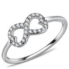 DA125 High polished (no plating) Stainless Steel Ring with AAA Grade CZ in Clear-WildKlass Jewelry