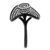 DA128 IP Black(Ion Plating) Stainless Steel Ring with AAA Grade CZ in Clear-WildKlass Jewelry