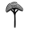 DA128 IP Black(Ion Plating) Stainless Steel Ring with AAA Grade CZ in Clear-WildKlass Jewelry