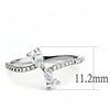 DA139 High polished (no plating) Stainless Steel Ring with AAA Grade CZ in Clear-WildKlass Jewelry