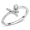 DA145 High polished (no plating) Stainless Steel Ring with AAA Grade CZ in Clear-WildKlass Jewelry