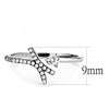 DA145 High polished (no plating) Stainless Steel Ring with AAA Grade CZ in Clear-WildKlass Jewelry