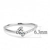 DA152 High polished (no plating) Stainless Steel Ring with AAA Grade CZ in Clear-WildKlass Jewelry