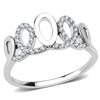 DA258 High polished (no plating) Stainless Steel Ring with AAA Grade CZ in Clear-WildKlass Jewelry
