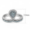 DA268 High polished (no plating) Stainless Steel Ring with AAA Grade CZ in Sea Blue-WildKlass Jewelry